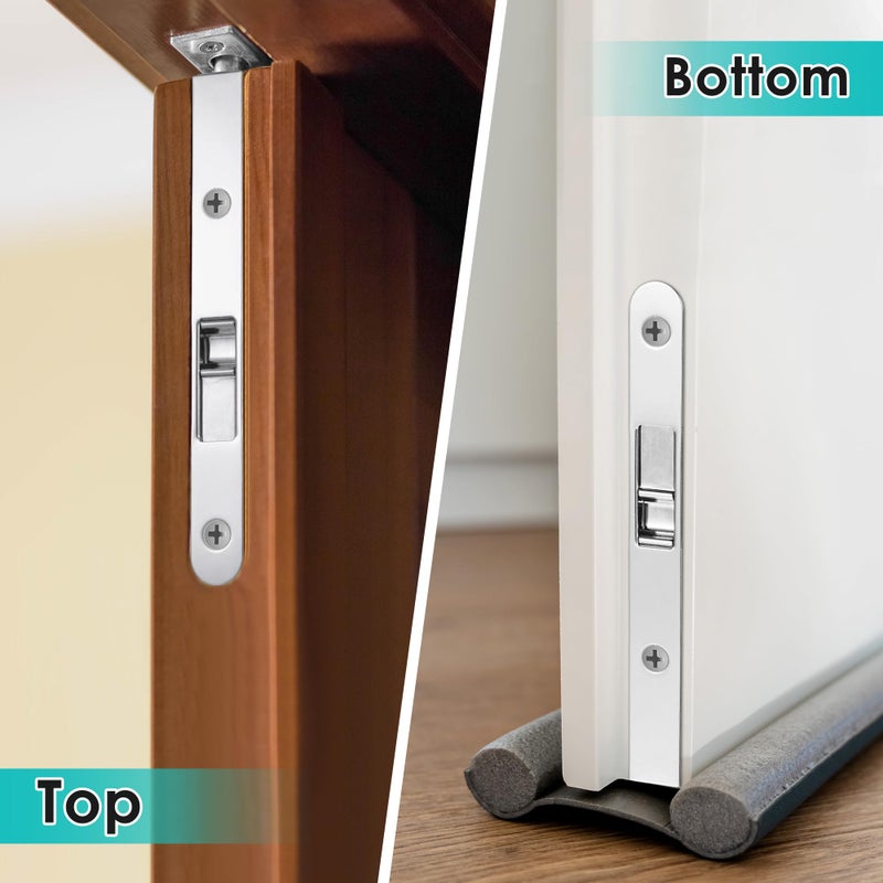 Ceoighe 2 Pack Flush Bolt for Double Door  7 Inch Heavy Duty Chrome Plating Flush Latch Bolts  French Door Lock for Inactive Leaf  Double Door Opening and Composite Wood Double Dummy Door - Image 2